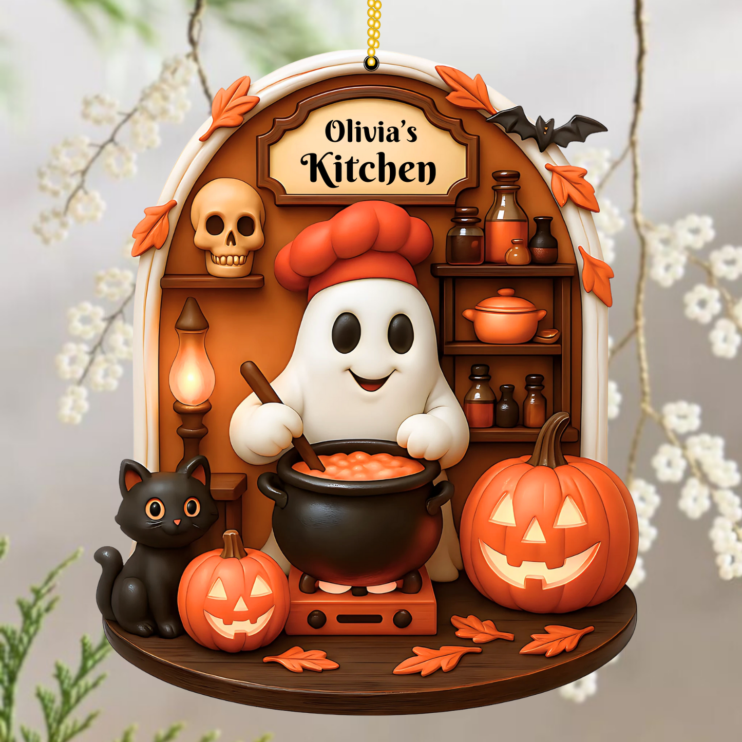 Mama's Kitchen Custom Halloween Acrylic Ornament - Gift for Her