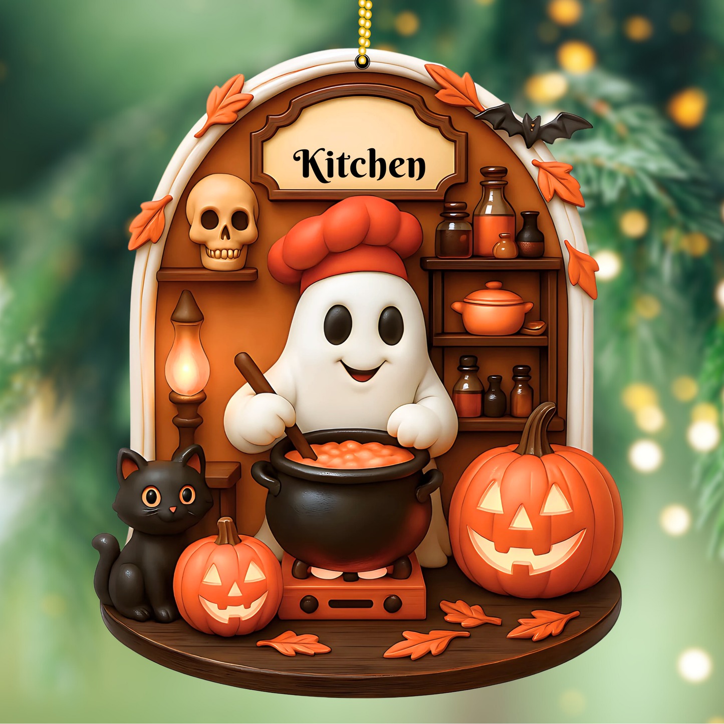 Mama's Kitchen Custom Halloween Acrylic Ornament - Gift for Her