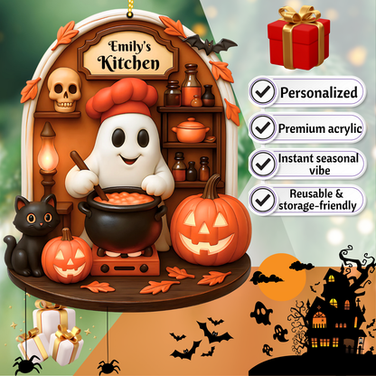 Mama's Kitchen Custom Halloween Acrylic Ornament - Gift for Her