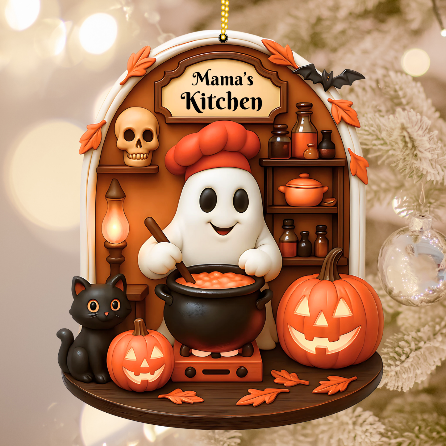 Mama's Kitchen Custom Halloween Acrylic Ornament - Gift for Her