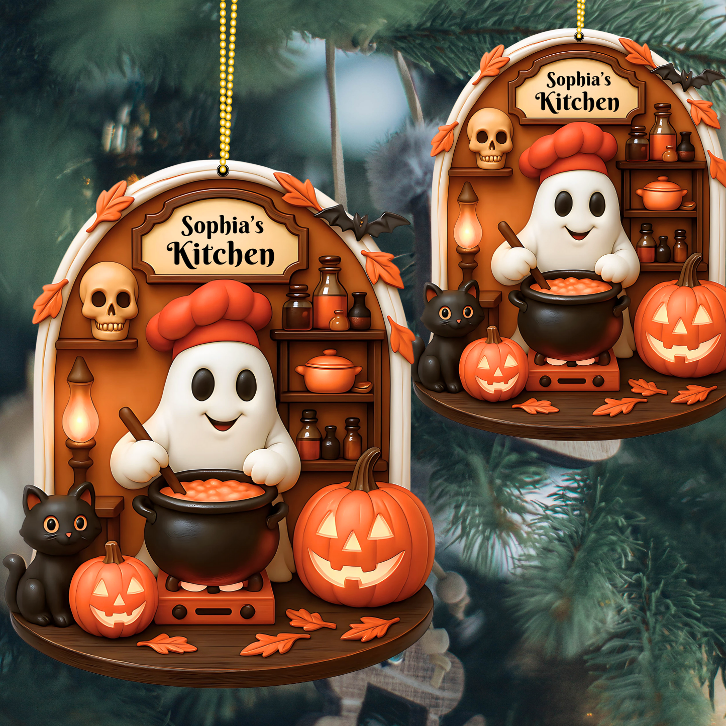 Mama's Kitchen Custom Halloween Acrylic Ornament - Gift for Her