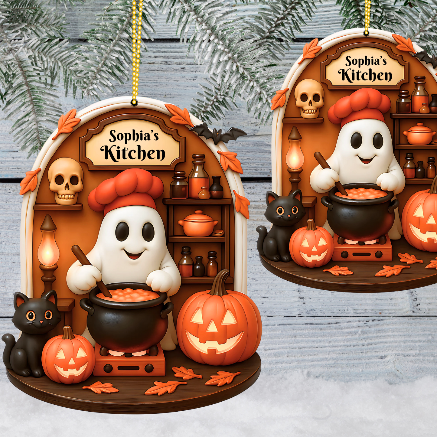 Mama's Kitchen Custom Halloween Acrylic Ornament - Gift for Her