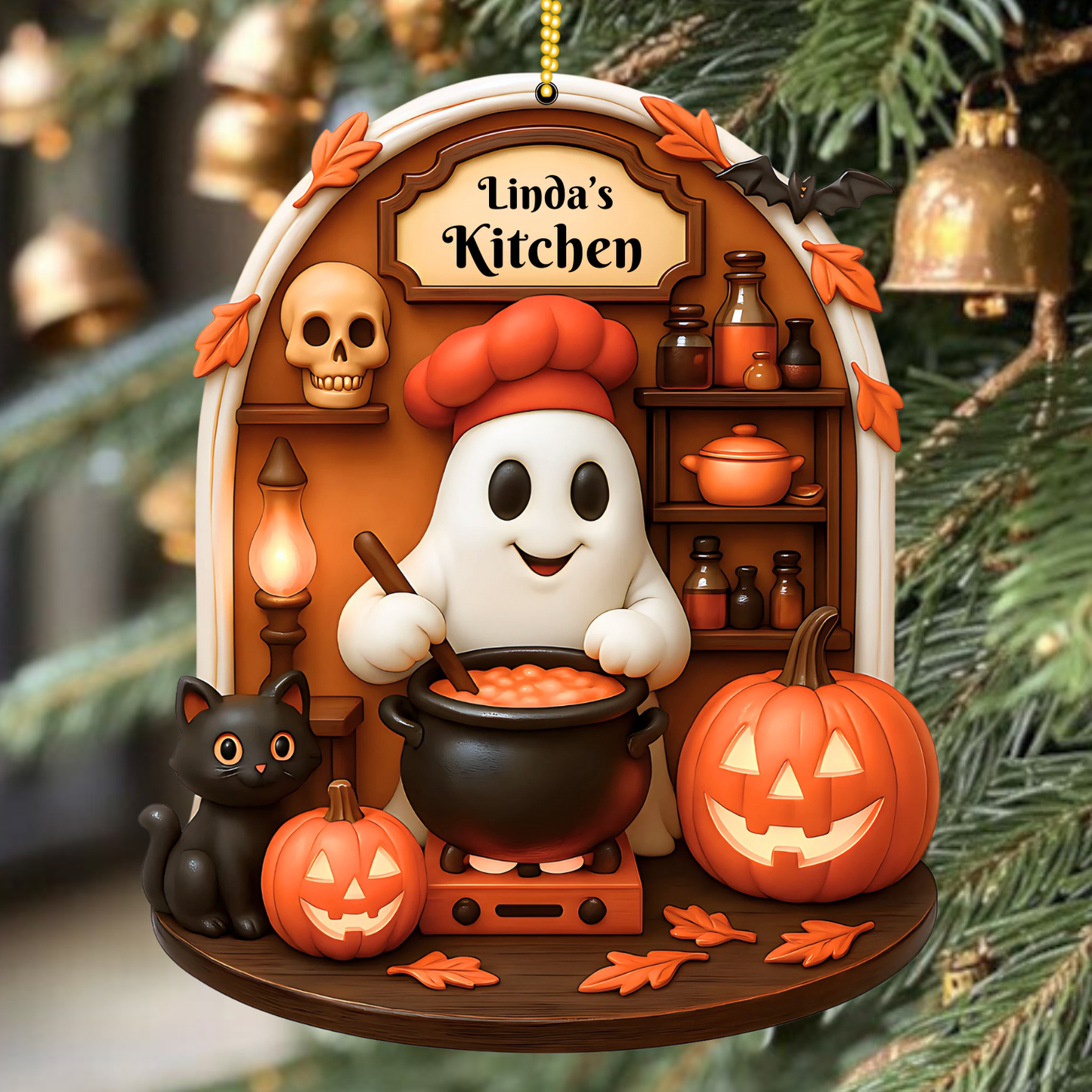 Mama's Kitchen Custom Halloween Acrylic Ornament - Gift for Her